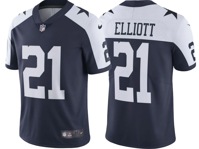 Dallas Cowboys #21 Ezekiel Elliott Navy Alternate Vapor Untouchable Limited Player Jersey