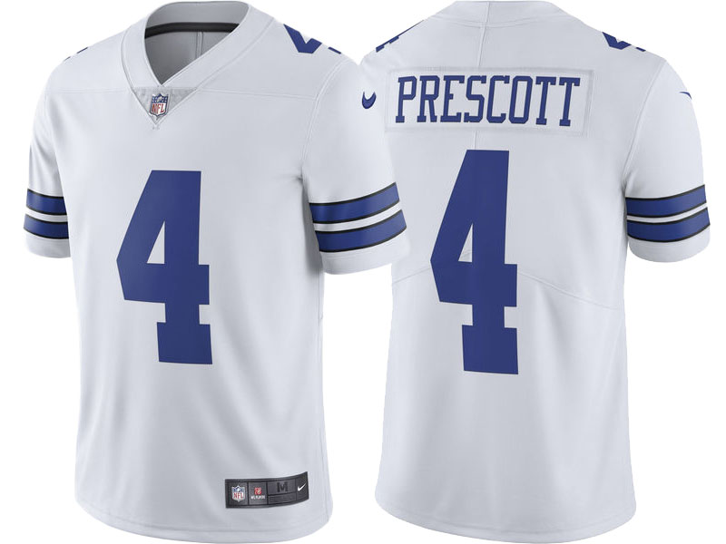 Dallas Cowboys #4 Dak Prescott White Vapor Untouchable Limited Player Jersey Dallas Cowboys #4 Dak Prescott White Vapor Untouchable Limited Player Jersey