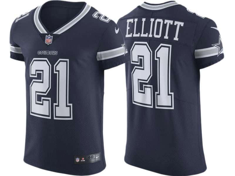 Dallas Cowboys #21 Ezekiel Elliott Navy Vapor Untouchable Elite Jersey