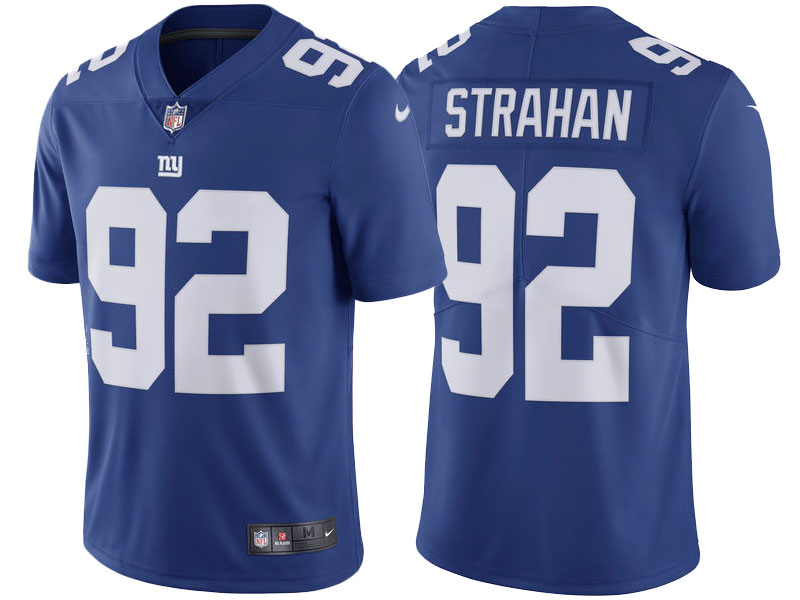 New York Giants #92 Michael Strahan Royal Vapor Untouchable Limited Player Jersey