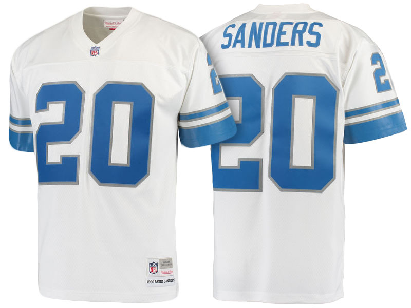 Detroit Lions #20 Barry Sanders White Replica Retired Player Jersey Detroit Lions #20 Barry Sanders White Replica Retired Player Jersey