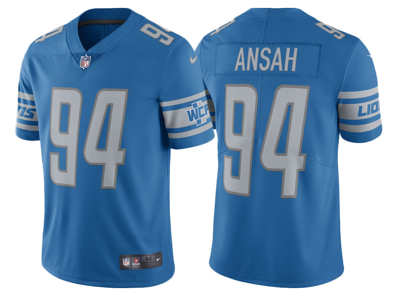 Detroit Lions #94 Ezekiel Ansah Blue Vapor Untouchable Limited Player Jersey