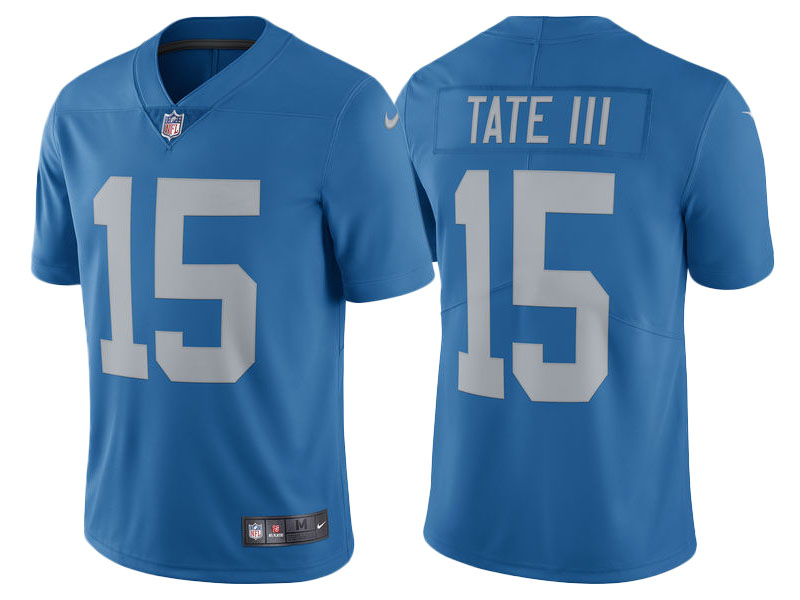 Detroit Lions #15 Golden Tate Blue Vapor Untouchable Limited Throwback Jersey