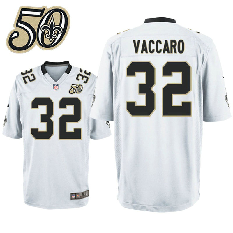 New Orleans Saints #32 Kenny Vaccaro White 50th Anniversary Game Jersey New Orleans Saints #32 Kenny Vaccaro White 50th Anniversary Game Jersey