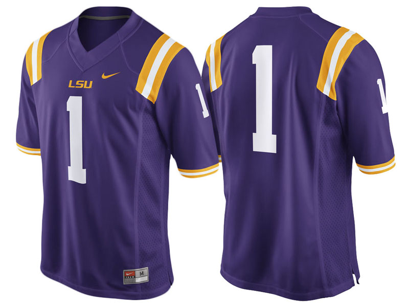 LSU Tigers #1 Purple Game College Football Jersey LSU Tigers #1 Purple Game College Football Jersey