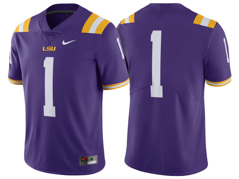 LSU Tigers #1 Purple Limited College Football Jersey LSU Tigers #1 Purple Limited College Football Jersey