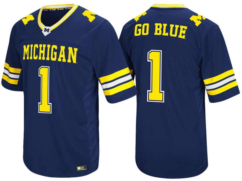 Michigan Wolverines #1 Navy Colosseum Hail Mary II College Football Jersey Michigan Wolverines #1 Navy Colosseum Hail Mary II College Football Jersey