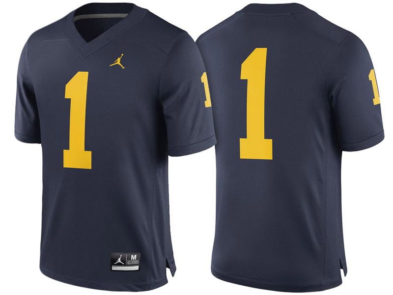 Michigan Wolverines #1 Navy Game College Football Jersey Michigan Wolverines #1 Navy Game College Football Jersey