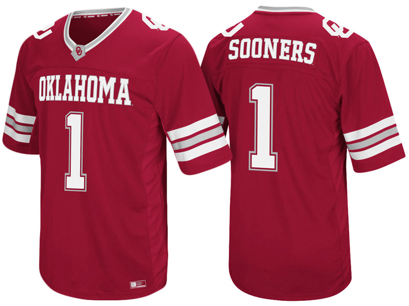 Oklahoma Sooners #1 Crimson Colosseum Hail Mary II College Football Jersey