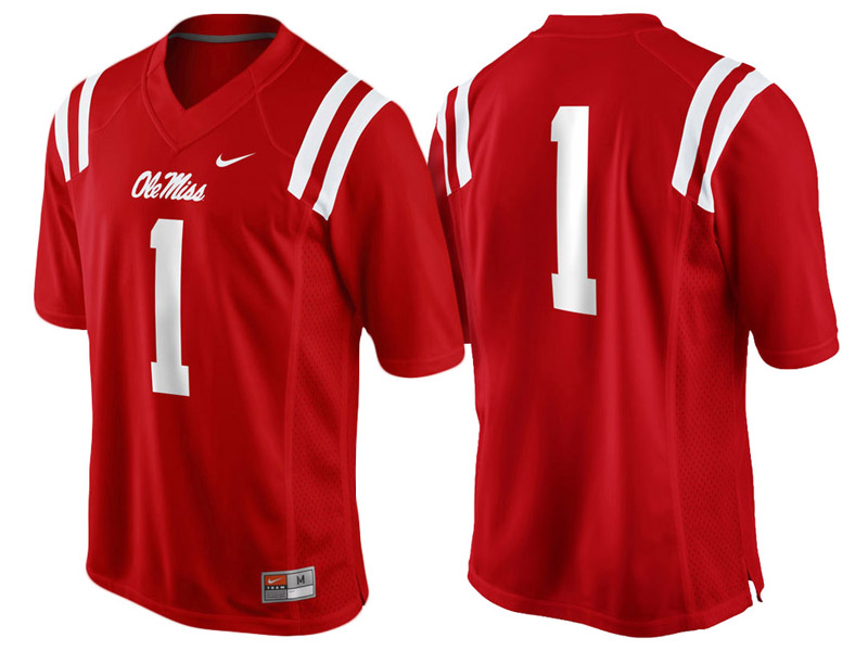 Ole Miss Rebels #1 Cardinal Replica College Football Jersey