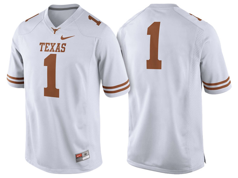 Texas Longhorns #1 White Practice College Football Jersey Texas Longhorns #1 White Practice College Football Jersey