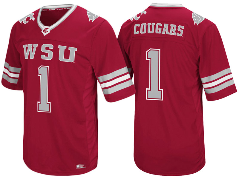 Washington State Cougars #1 Crimson Colosseum Hail Mary II College Football Jersey Washington State Cougars #1 Crimson Colosseum Hail Mary II College Football Jersey