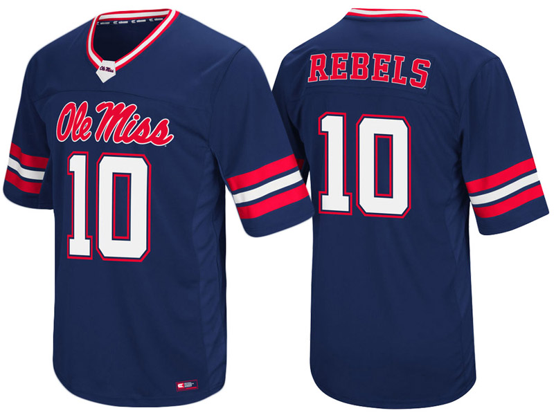 Ole Miss Rebels #10 Navy Colosseum Hail Mary II College Football Jersey Ole Miss Rebels #10 Navy Colosseum Hail Mary II College Football Jersey
