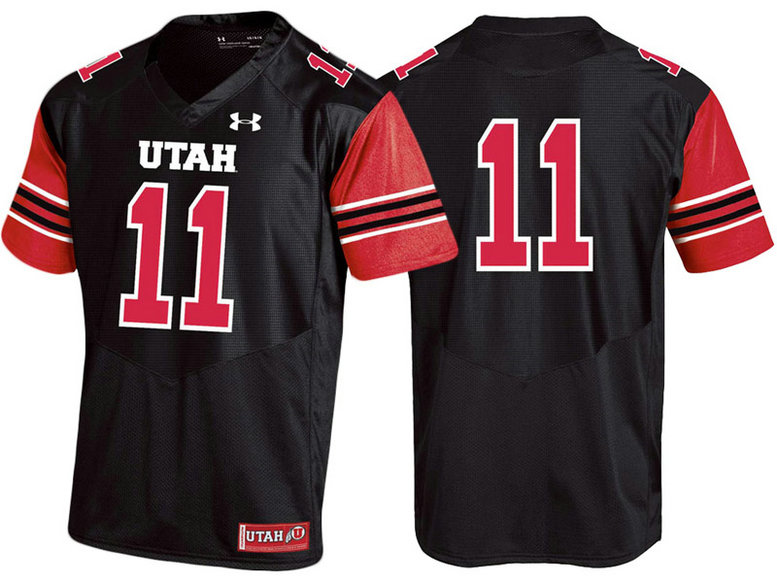 Utah Utes #11 Black Replica College Football Jersey