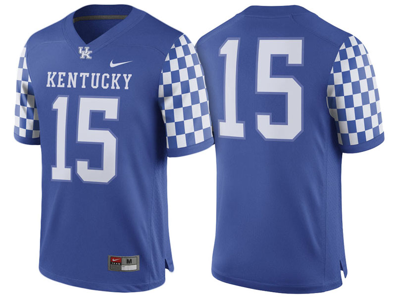 Kentucky Wildcats #15 Royal Game College Football Jersey Kentucky Wildcats #15 Royal Game College Football Jersey