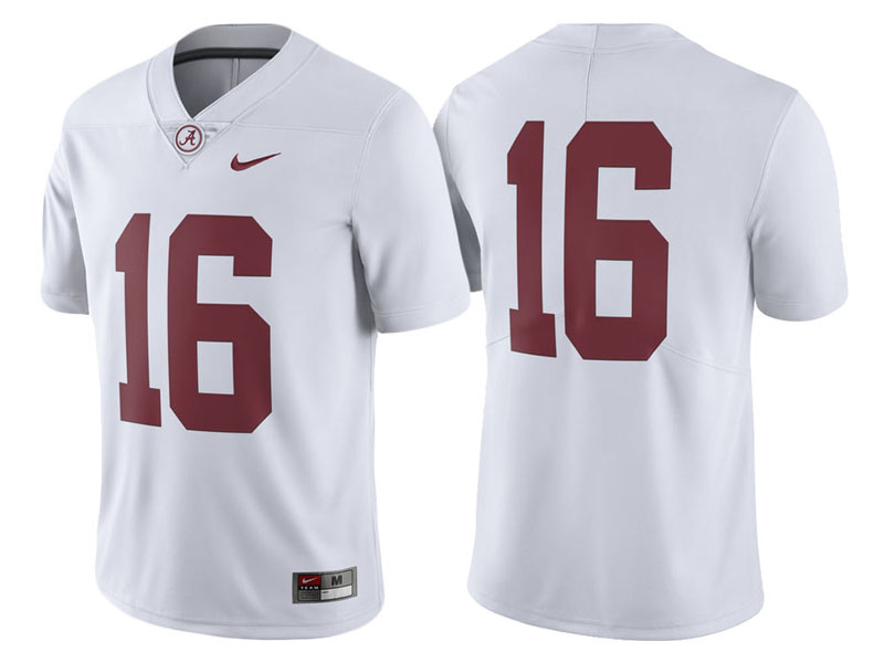 Alabama Crimson Tide #16 White Limited College Football Jersey