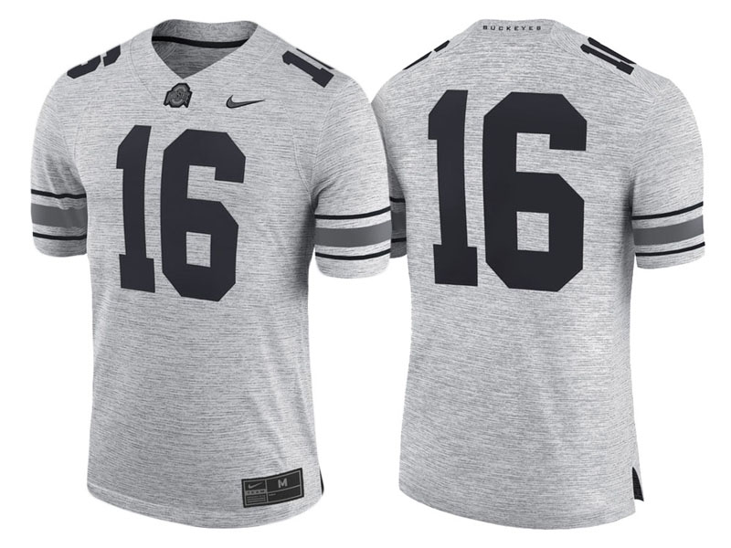 Ohio State Buckeyes #16 Gray Gridiron Gray 2.0 Limited College Football Jersey Ohio State Buckeyes #16 Gray Gridiron Gray 2.0 Limited College Football Jersey