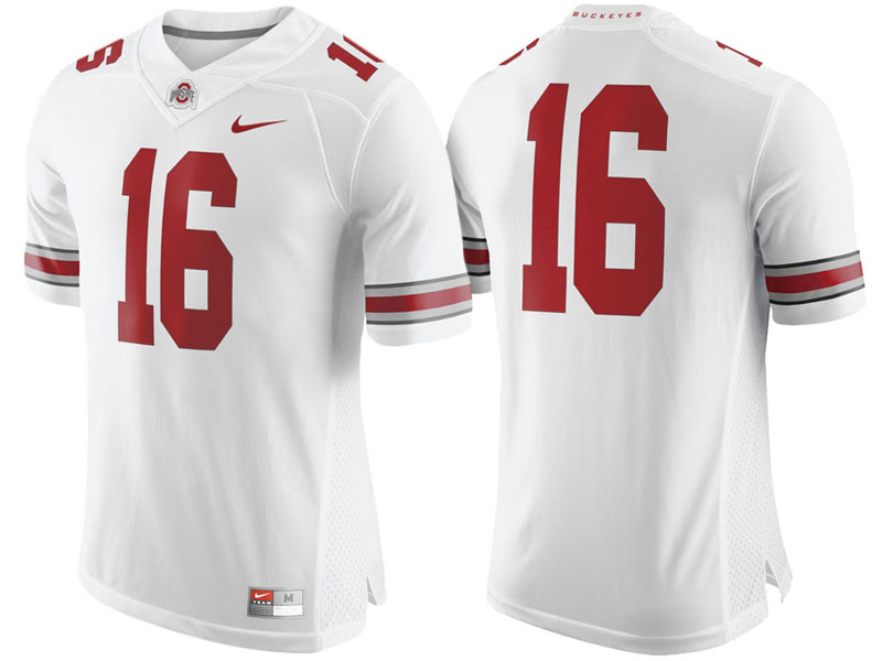 Ohio State Buckeyes #16 White Limited College Football Jersey