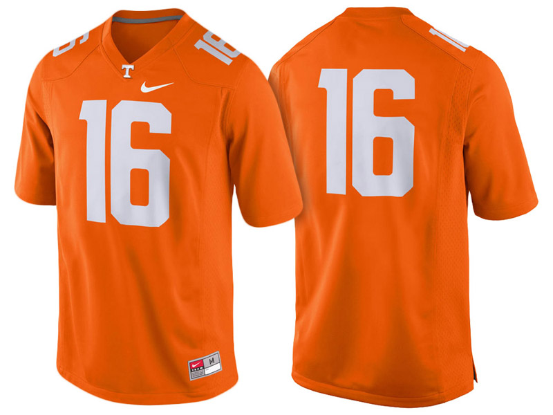 Tennessee Volunteers #16 Tennessee Orange No. 16 Game College Football Jersey
