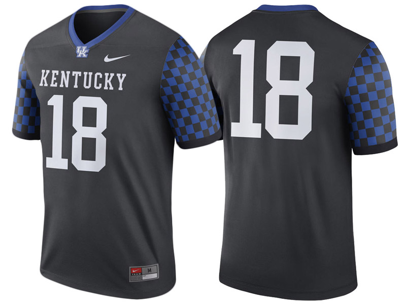 Kentucky Wildcats #18 Anthracite Legend Performance College Football Jersey