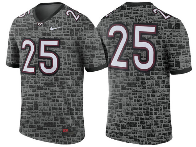 Virginia Tech Hokies #25 Anthracite Legend Performance College Football Jersey