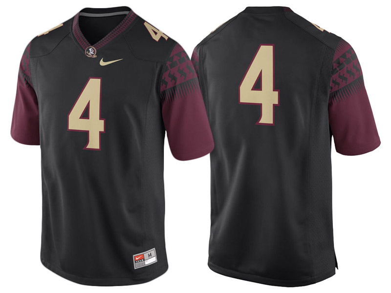 Florida State Seminoles #4 Black Replica College Football Jersey Florida State Seminoles #4 Black Replica College Football Jersey