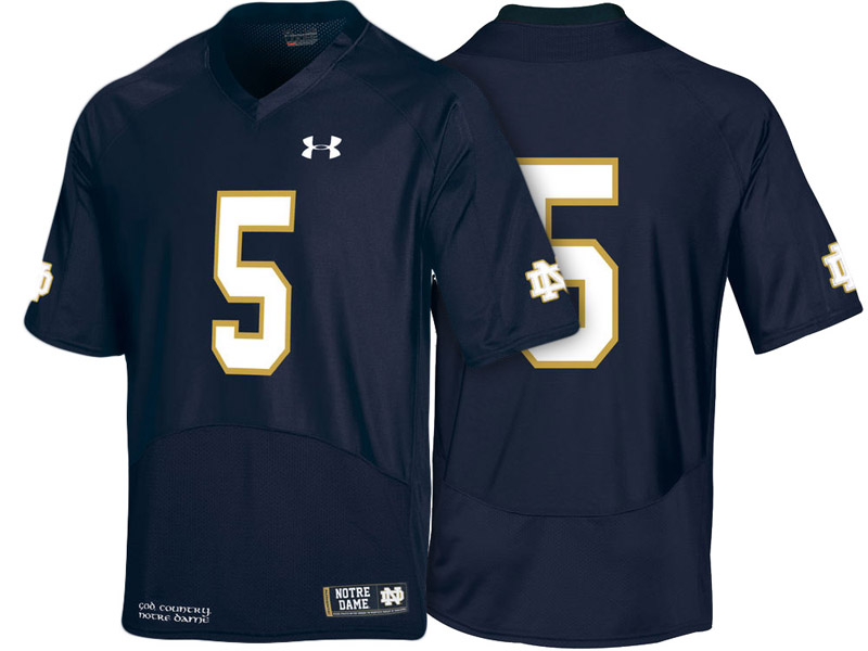 Notre Dame Fighting Irish #5 Navy Blue Authentic College Football Jersey Notre Dame Fighting Irish #5 Navy Blue Authentic College Football Jersey