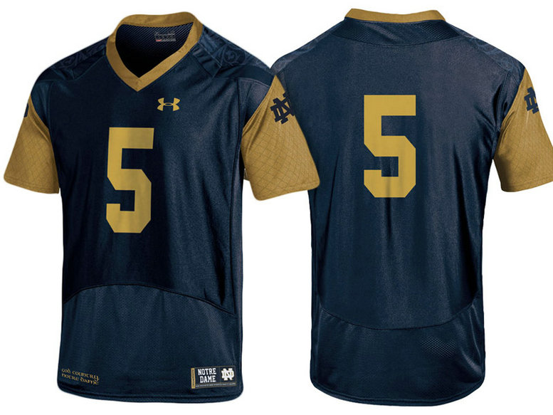 Notre Dame Fighting Irish #5 Navy Blue No.5 Shamrock Series College Football Jersey Notre Dame Fighting Irish #5 Navy Blue No.5 Shamrock Series College Football Jersey