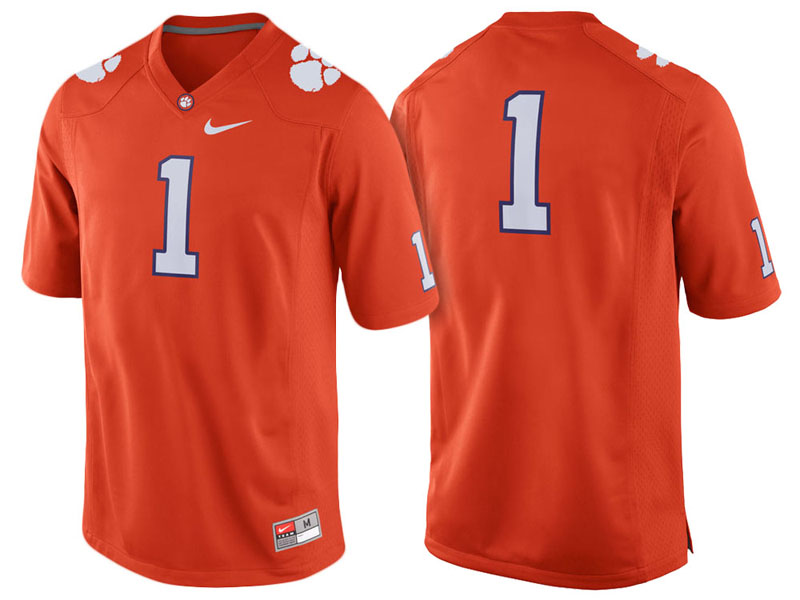 Clemson Tigers #1 Orange Game College Football Jersey Clemson Tigers #1 Orange Game College Football Jersey