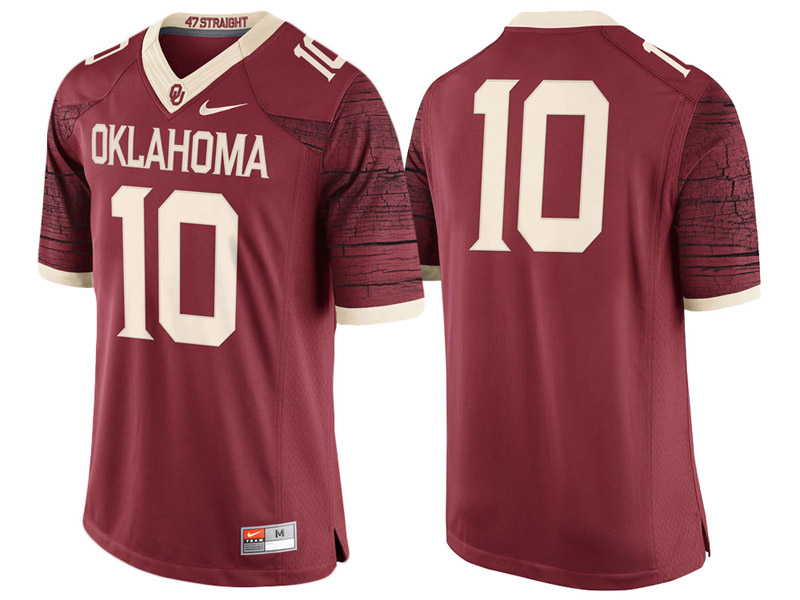 Oklahoma Sooners #10 Crimson Cream Limited College Football Jersey Oklahoma Sooners #10 Crimson Cream Limited College Football Jersey