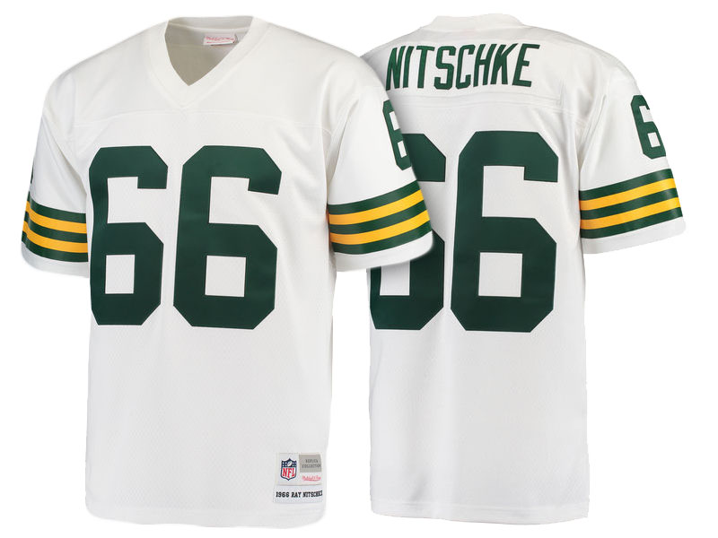Green Bay Packers #66 Ray Nitschke White Replica Retired Player Jersey Green Bay Packers #66 Ray Nitschke White Replica Retired Player Jersey