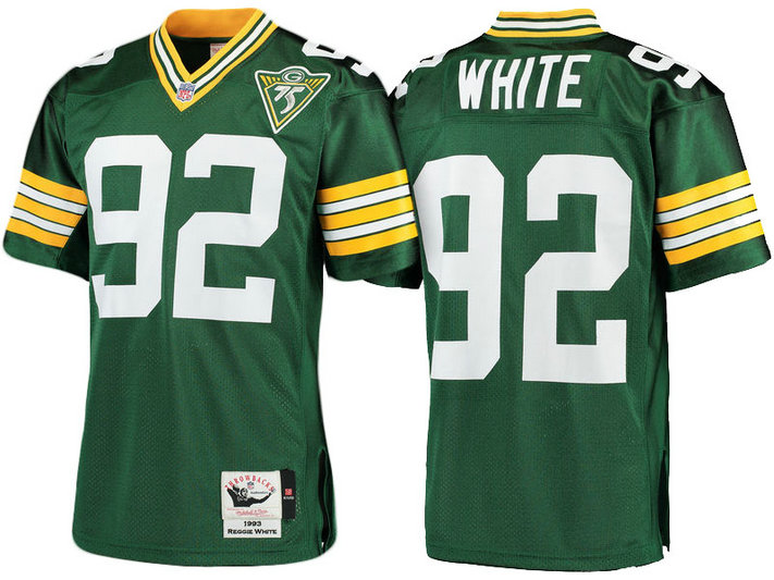 Green Bay Packers #92 Reggie White Green 1993 Throwback Authentic Jersey Green Bay Packers #92 Reggie White Green 1993 Throwback Authentic Jersey