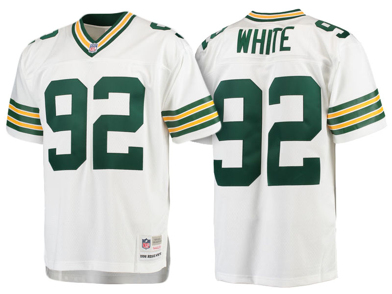Green Bay Packers #92 Reggie White White 1996 Replica Retired Player Jersey Green Bay Packers #92 Reggie White White 1996 Replica Retired Player Jersey