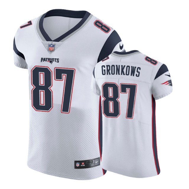 New England Patriots #87 Rob Gronkowski White Vapor Untouchable Elite Alternate Jersey