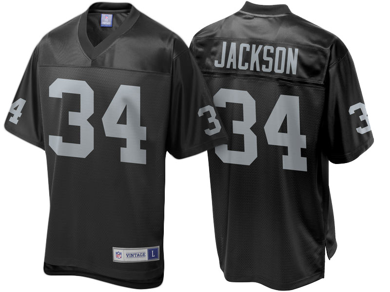 Oakland Raiders #34 Bo Jackson Black Retired Player Jersey