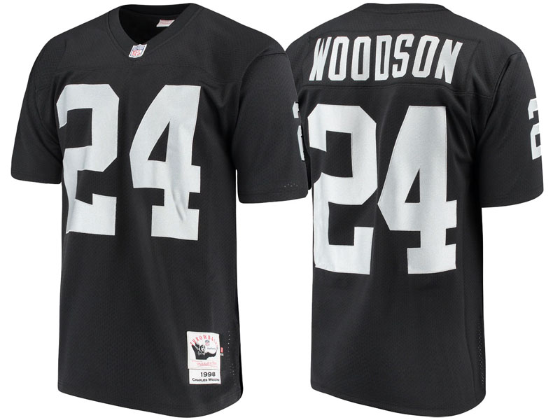 Oakland Raiders #24 Charles Woodson Black 1998 Authentic Retired Player Jersey