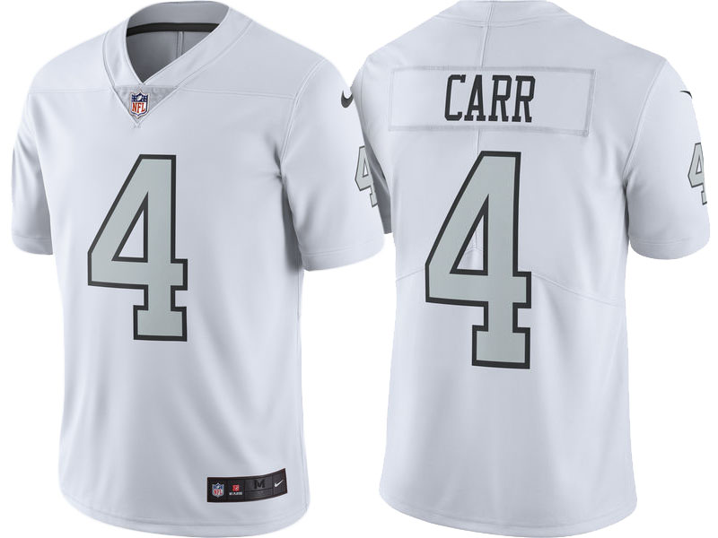 Oakland Raiders #4 Derek Carr White Vapor Untouchable Color Rush Limited Player Jersey