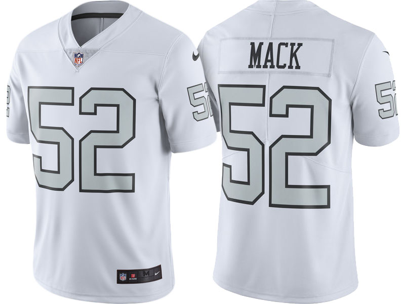 Oakland Raiders #52 Khalil Mack White Vapor Untouchable Color Rush Limited Player Jersey Oakland Raiders #52 Khalil Mack White Vapor Untouchable Color Rush Limited Player Jersey