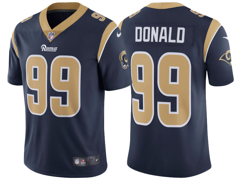 Los Angeles Rams #99 Aaron Donald Navy Vapor Untouchable Limited Player Jersey With Super Bowl LVI Patch