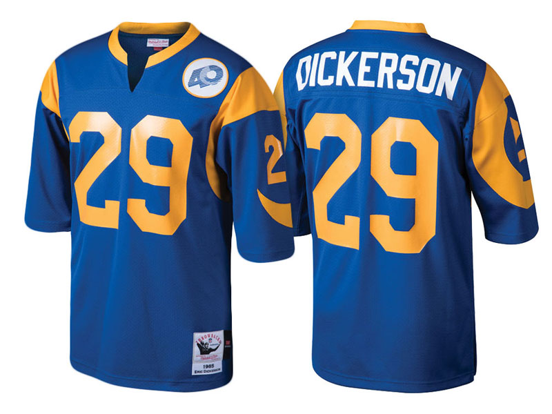 Los Angeles Rams #29 Eric Dickerson Royal Throwback Authentic Retired Player Jersey With Super Bowl LVI Patch