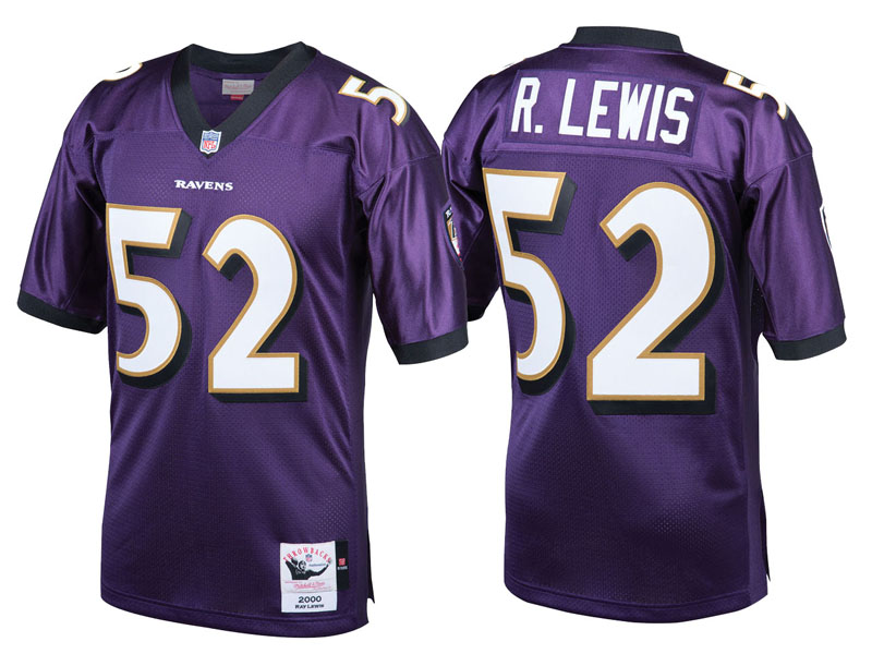 Baltimore Ravens #52 Ray Lewis Purple 2000 Authentic Retired Player Jersey