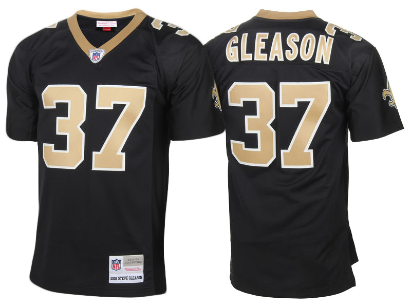 New Orleans Saints #37 Steve Gleason Black Retired Player Vintage Replica Jersey New Orleans Saints #37 Steve Gleason Black Retired Player Vintage Replica Jersey