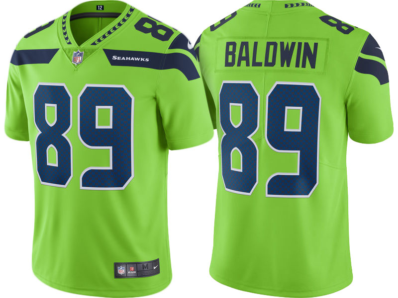 Seattle Seahawks #89 Doug Baldwin Neon Green Vapor Untouchable Color Rush Limited Player Jersey