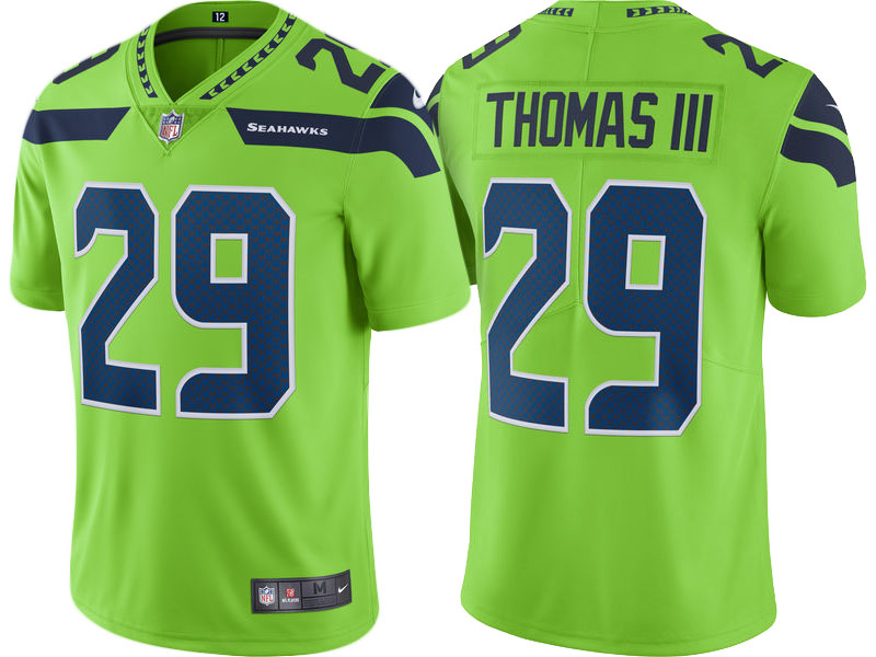 Seattle Seahawks #29 Earl Thomas Neon Green Vapor Untouchable Color Rush Limited Player Jersey