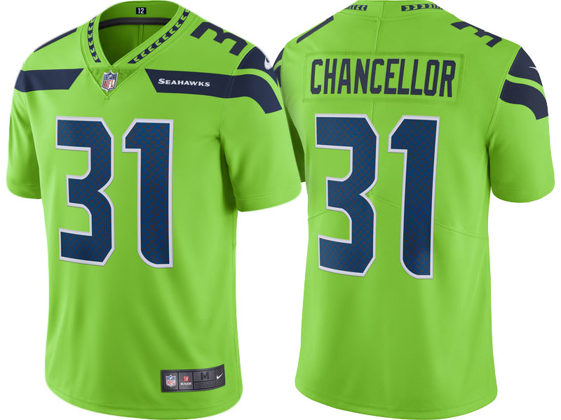 Seattle Seahawks #31 Kam Chancellor Neon Green Vapor Untouchable Color Rush Limited Player Jersey