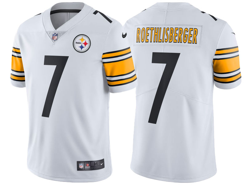 Pittsburgh Steelers #7 Ben Roethlisberger White Vapor Untouchable Limited Player Jersey