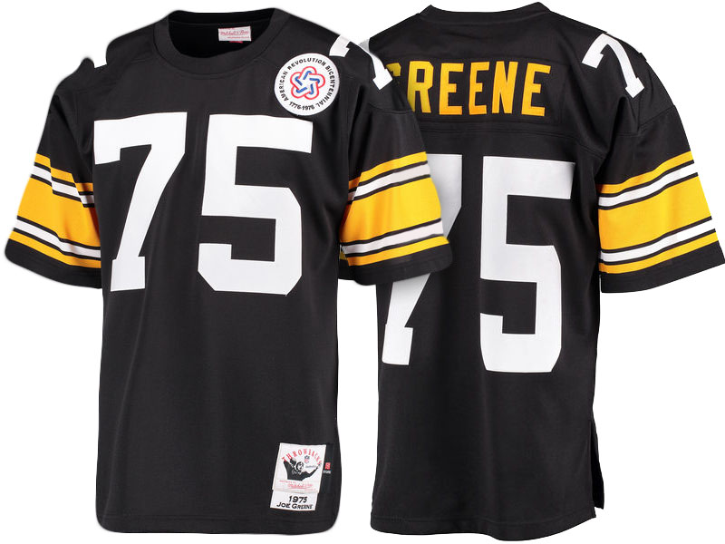 Pittsburgh Steelers #75 Joe Greene Black Authentic Throwback Jersey