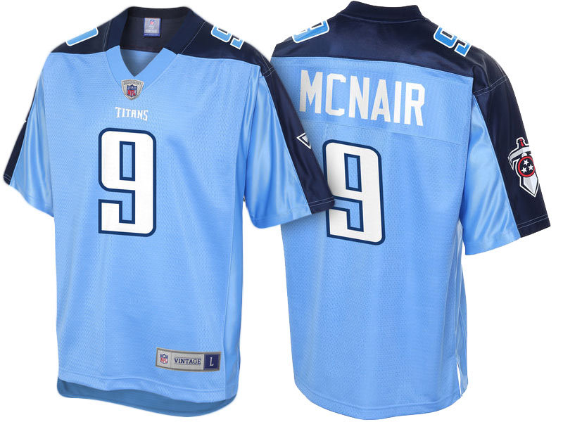 Tennessee Titans #9 Steve McNair Light Blue Retired Player Jersey Tennessee Titans #9 Steve McNair Light Blue Retired Player Jersey