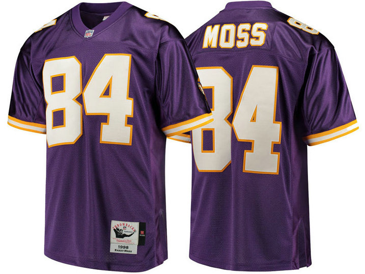 Minnesota Vikings #84 Randy Moss Purple 1998 Authentic Retired Player Jersey Minnesota Vikings #84 Randy Moss Purple 1998 Authentic Retired Player Jersey