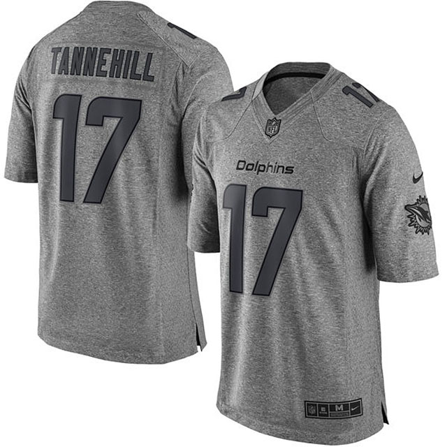 Miami Dolphins #17 Ryan Tannehill Gridiron Gray Limited Jersey